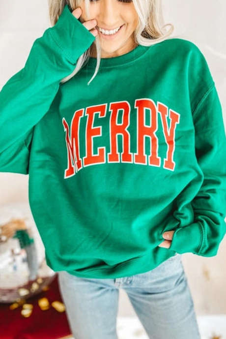 Sweat à capuche graphique MERRY vert vif