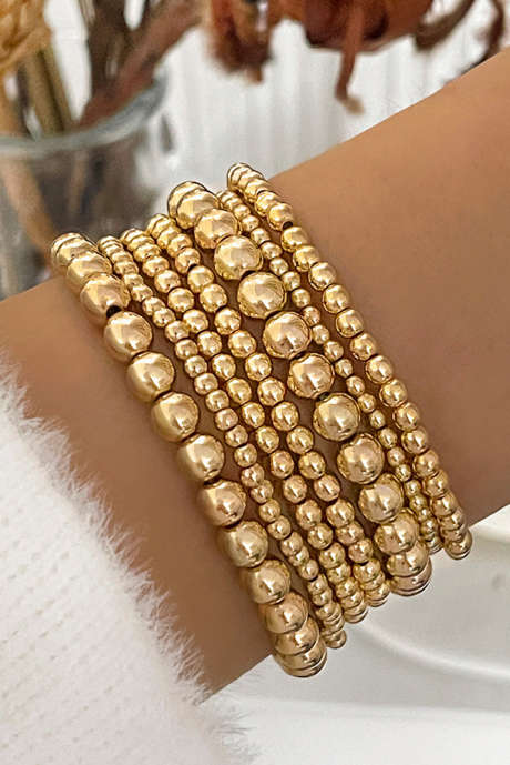 Conjunto de pulseira de luxo banhado a ouro minimalista com 7 unidades/conjunto