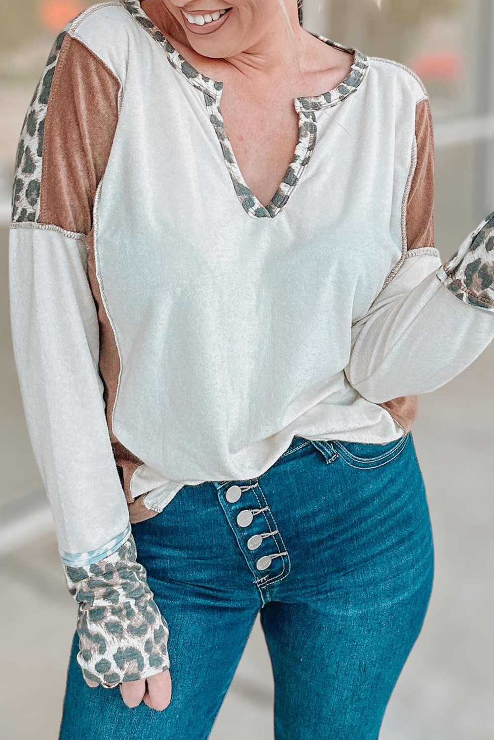 Garner Leopard Top (Apricot)