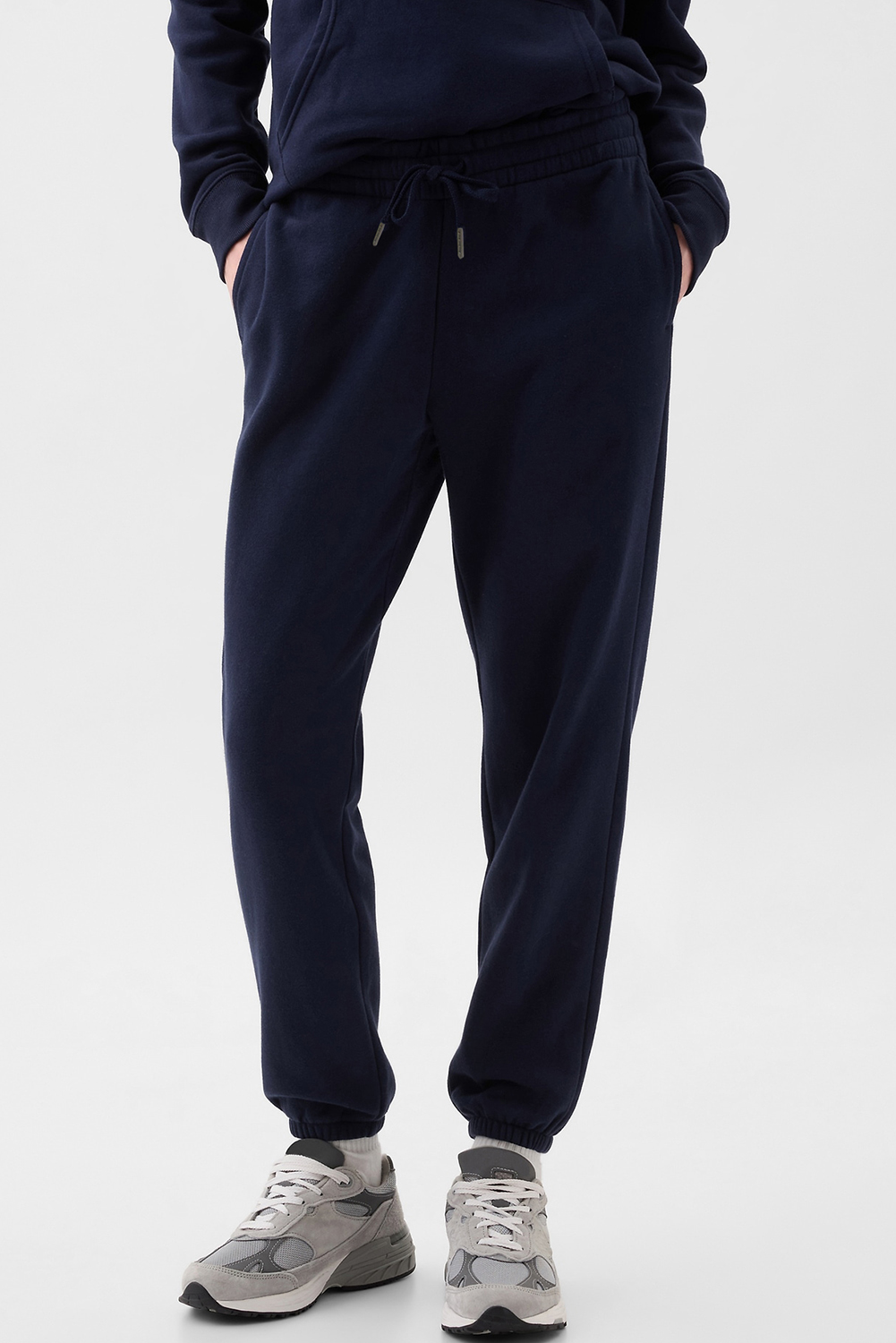 $8.05 Navy Blue Solid Color Drawstring Waist Pocketed Jogger Pants ...