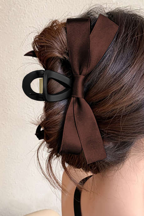 Koffie Bow Decor grote haarklauwclip