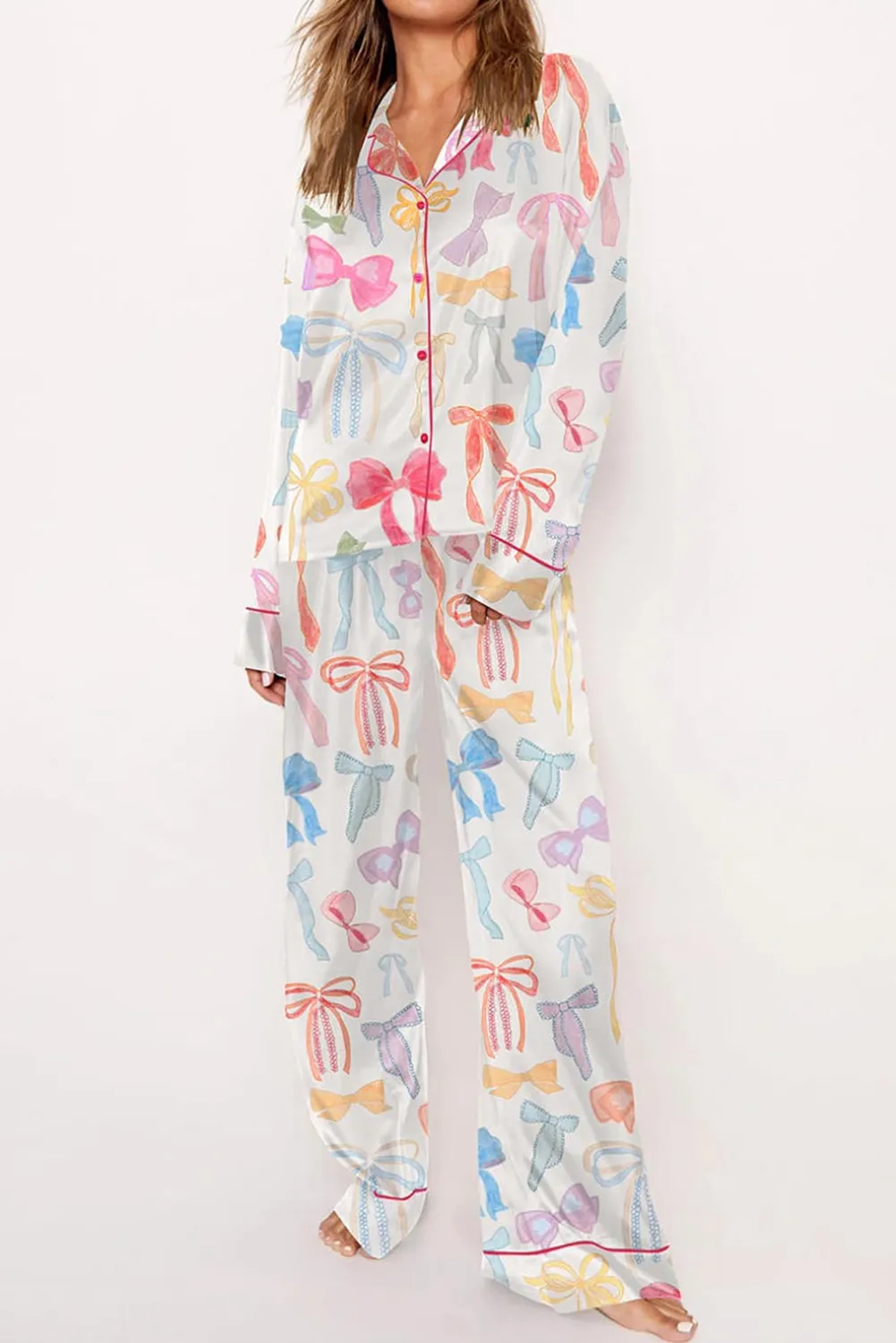 conjunto de pijama de satén