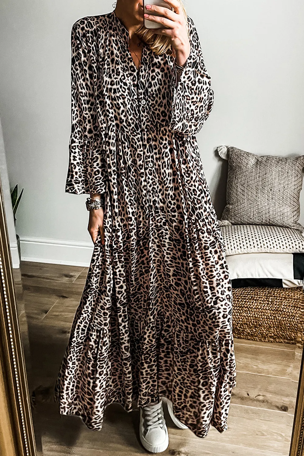 vestido estampado leopardo