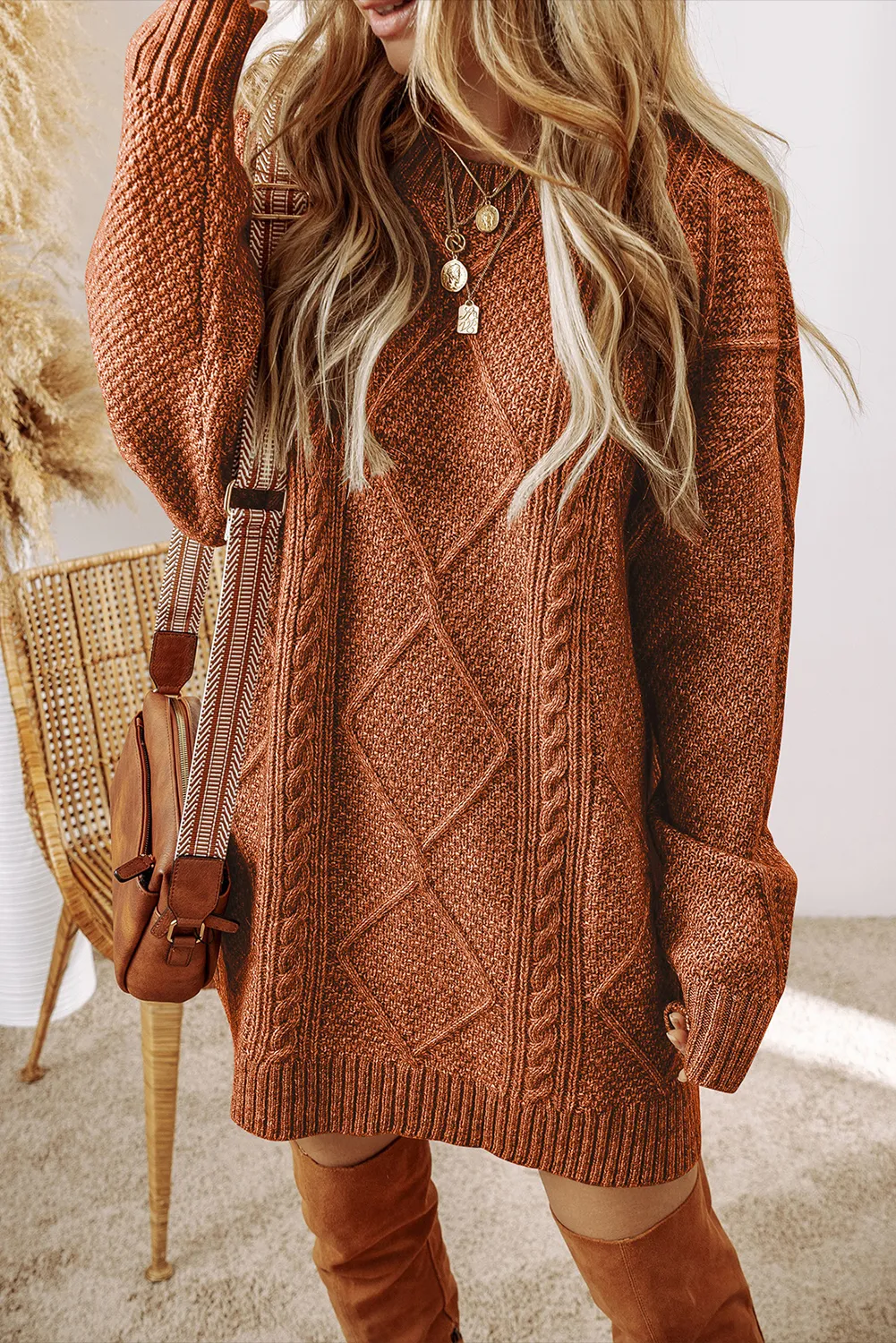 Vestido tipo suéter de punto acogedor