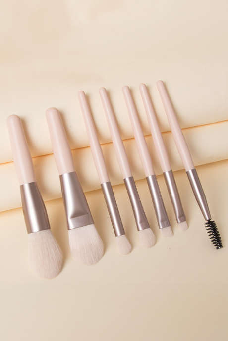 アプリコット ピンク 8本入り ソフト ふわふわ ミニ メイクブラシ セット バッグ付き