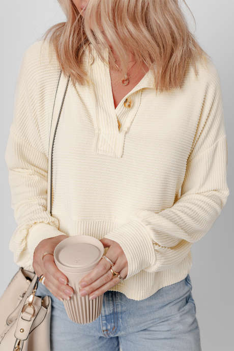 Knoflíky na rukávech s lucernou a meruňkovou šňůrou Henley Sweatsuit LC25317413-P18