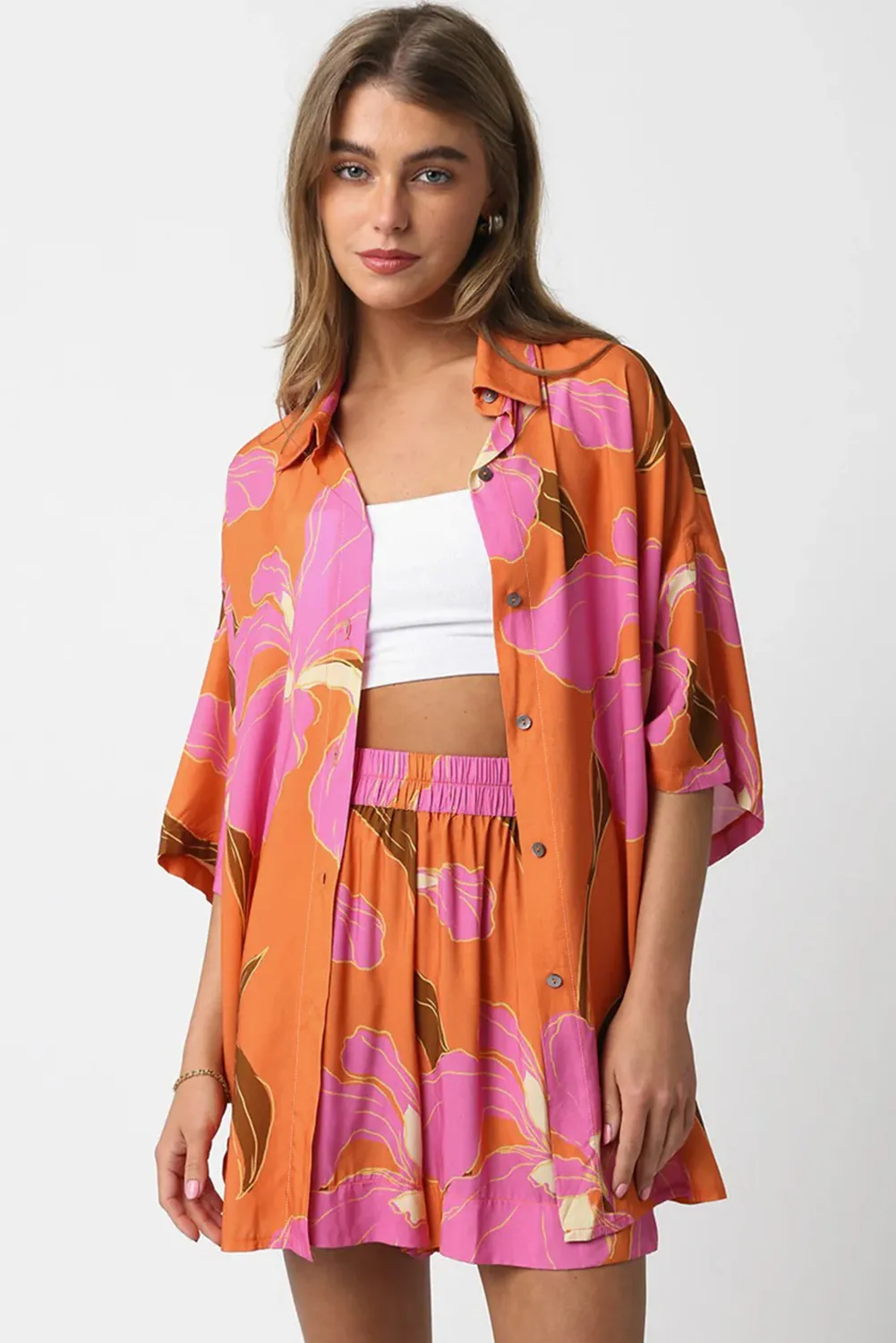 tenue 2 pièces à imprimé tropical