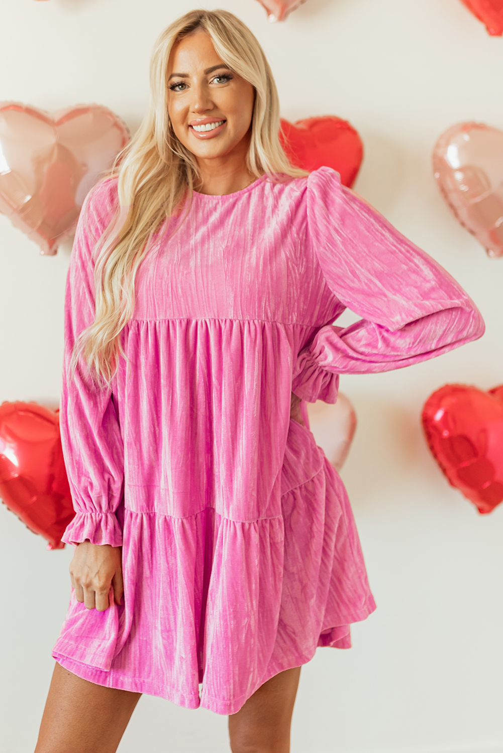 ワンピース ETMON Slip Balloon Velvet Mini Dress, Pink MUSINSA公式 | ETMON Slip Balloon Velvet Mini Dress, Pink