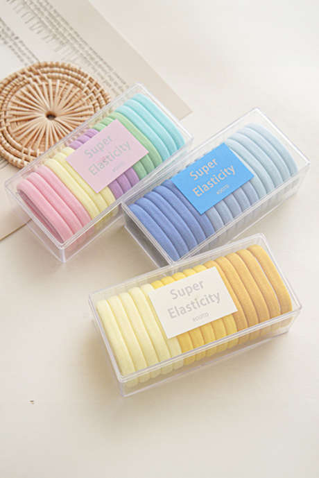 Pink Rainbow Colors High Elastic 15 buc/set Legături de păr fără cutie