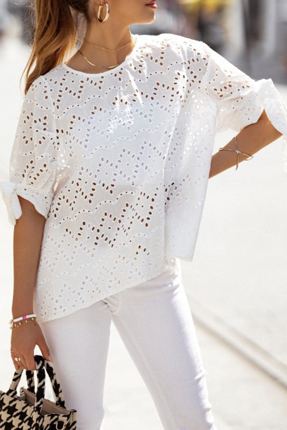 White embroidery blouse main image 0