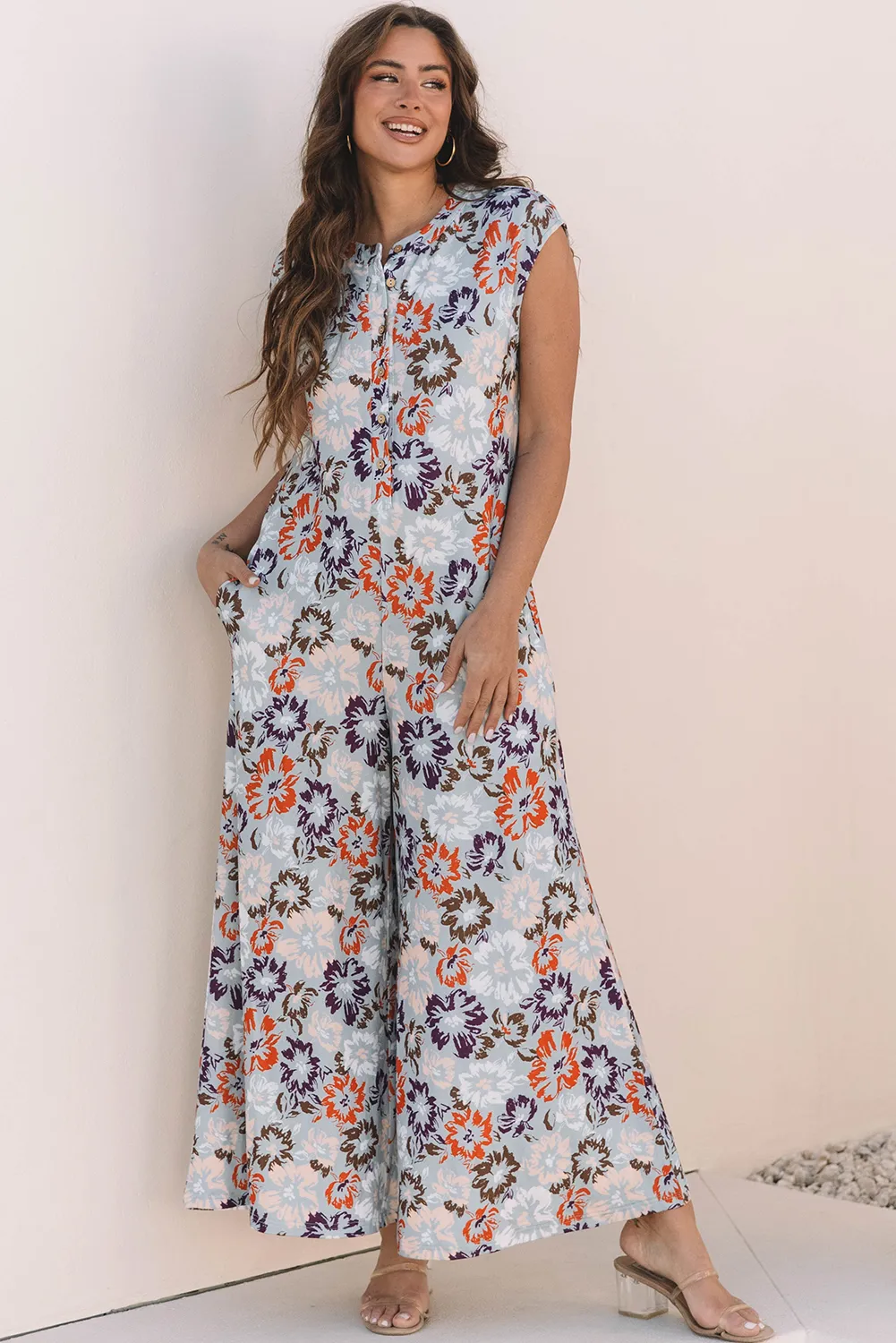 Mono de pierna ancha con estampado bohemio