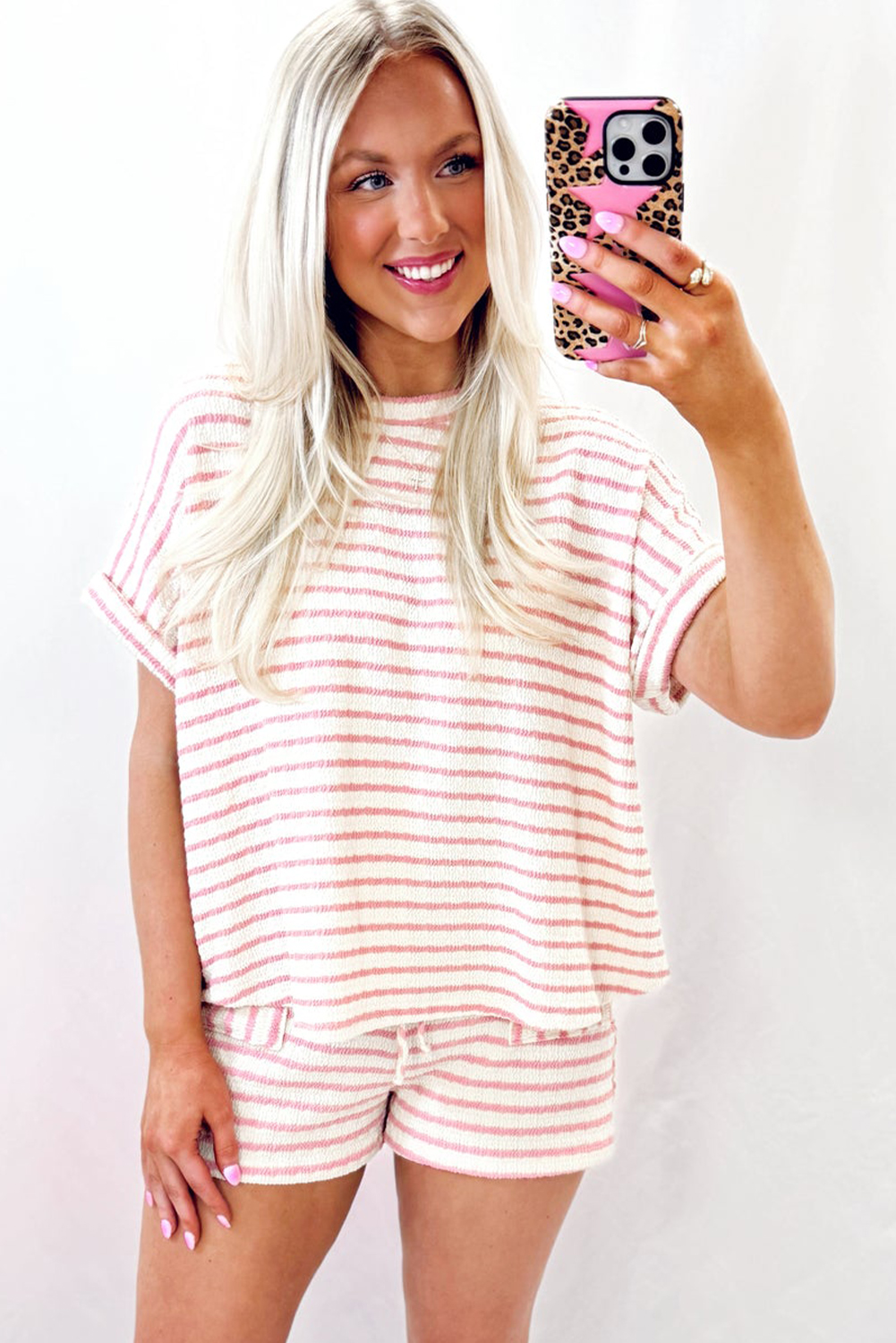 Rose Shirt & Shorts Set with Drawstring Waist main image 1