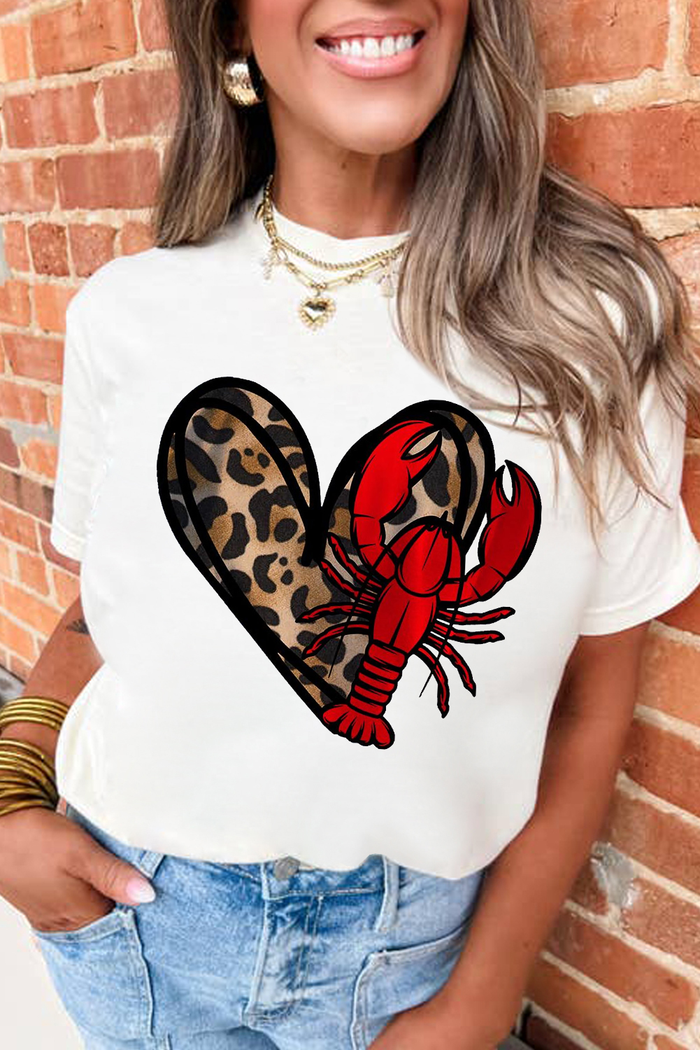 Crawfish and Leopard T-shirt main image 0