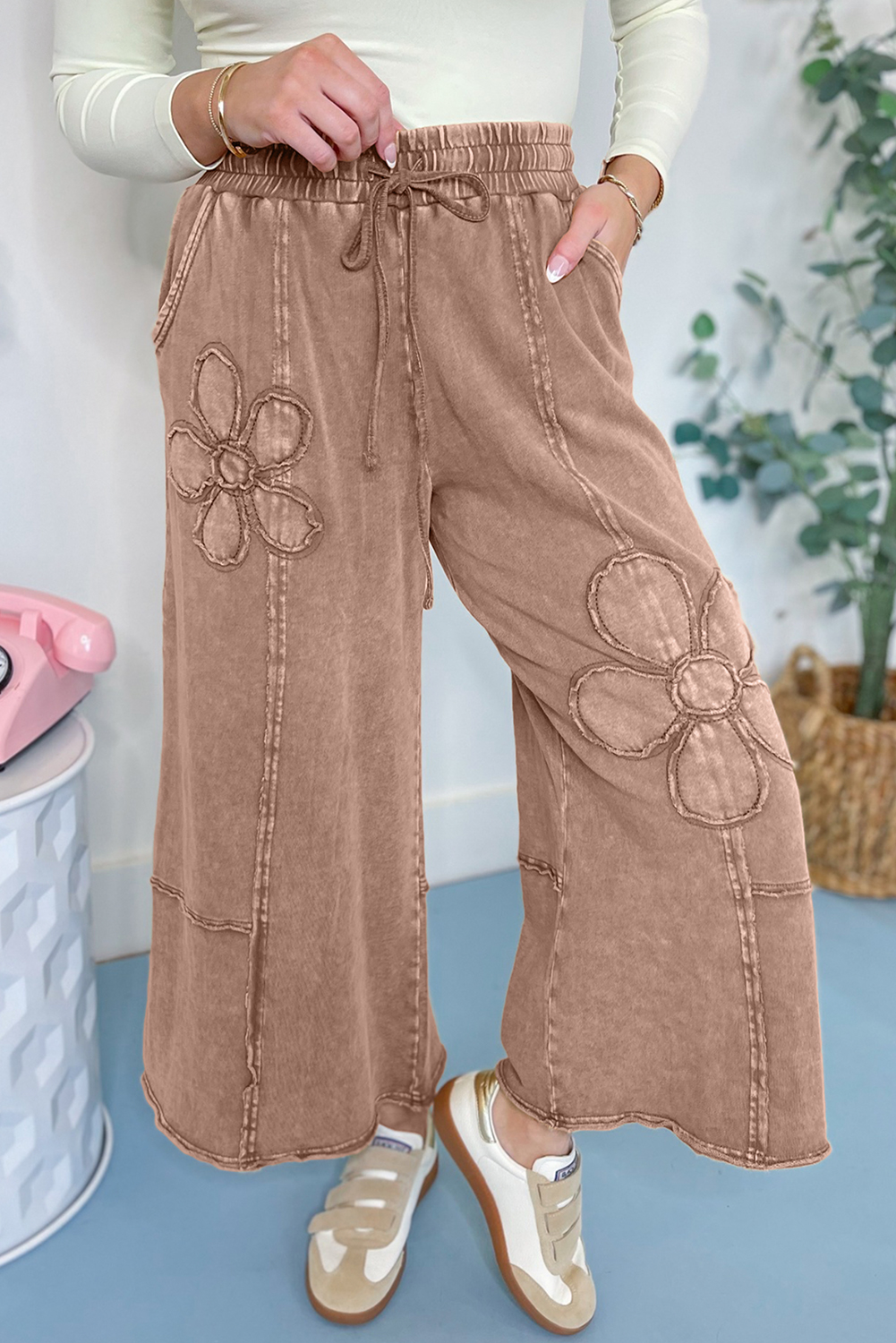 パンツ Eaphi plant motif knit pants Eaphi plant motif knit pants