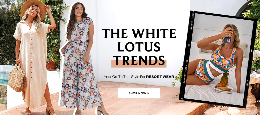 Vêtements de villégiature de style thaïlandais inspirés du lotus blanc