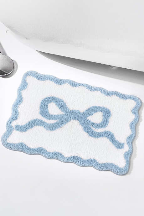 ミストブルー ボウノット 吸水玄関マット