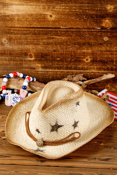 Kapelusz Khaki Vintage Star Shape Woven Wide Brim Buckle