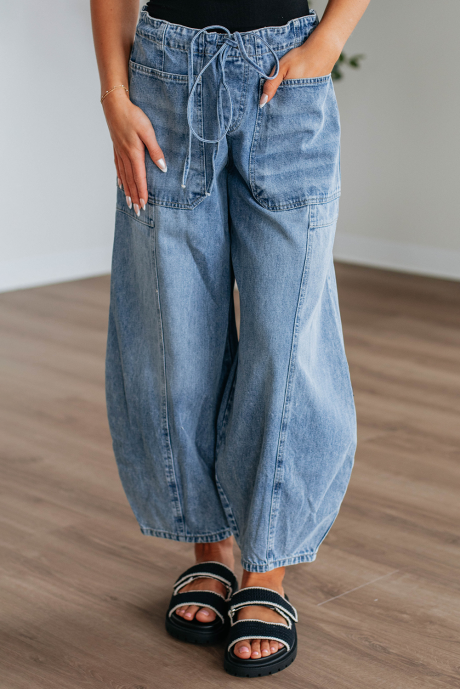 ミオソティス ラージパッチポケット ドローストリング ペーパーバッグ ウエストバレルジーンズ