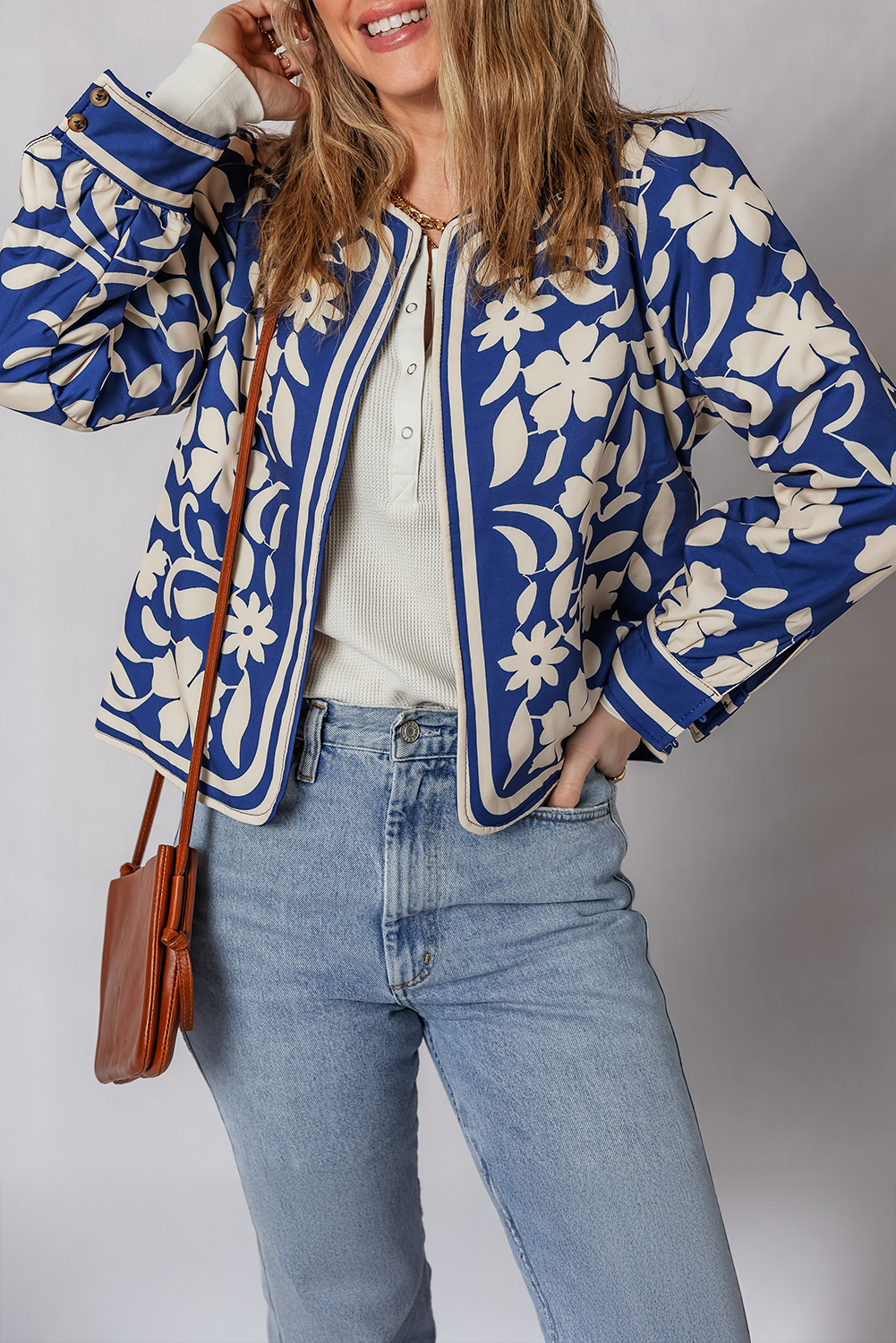 ジャケット・アウター HAND DRAWING FLOWER & BIRD ZIP BLOUSON Adidas Floral Bird Track Jacket Zip Up Size Purple Blue Size