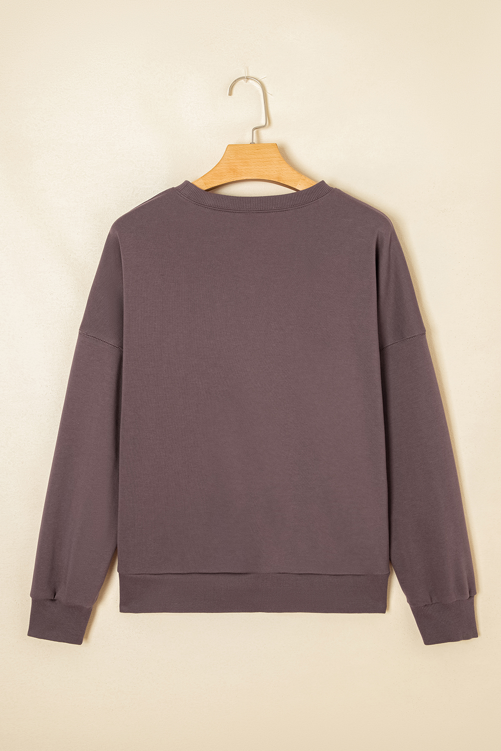$9.29 Dark Khaki Contrast Terry Bow Pattern Drop Shoulder