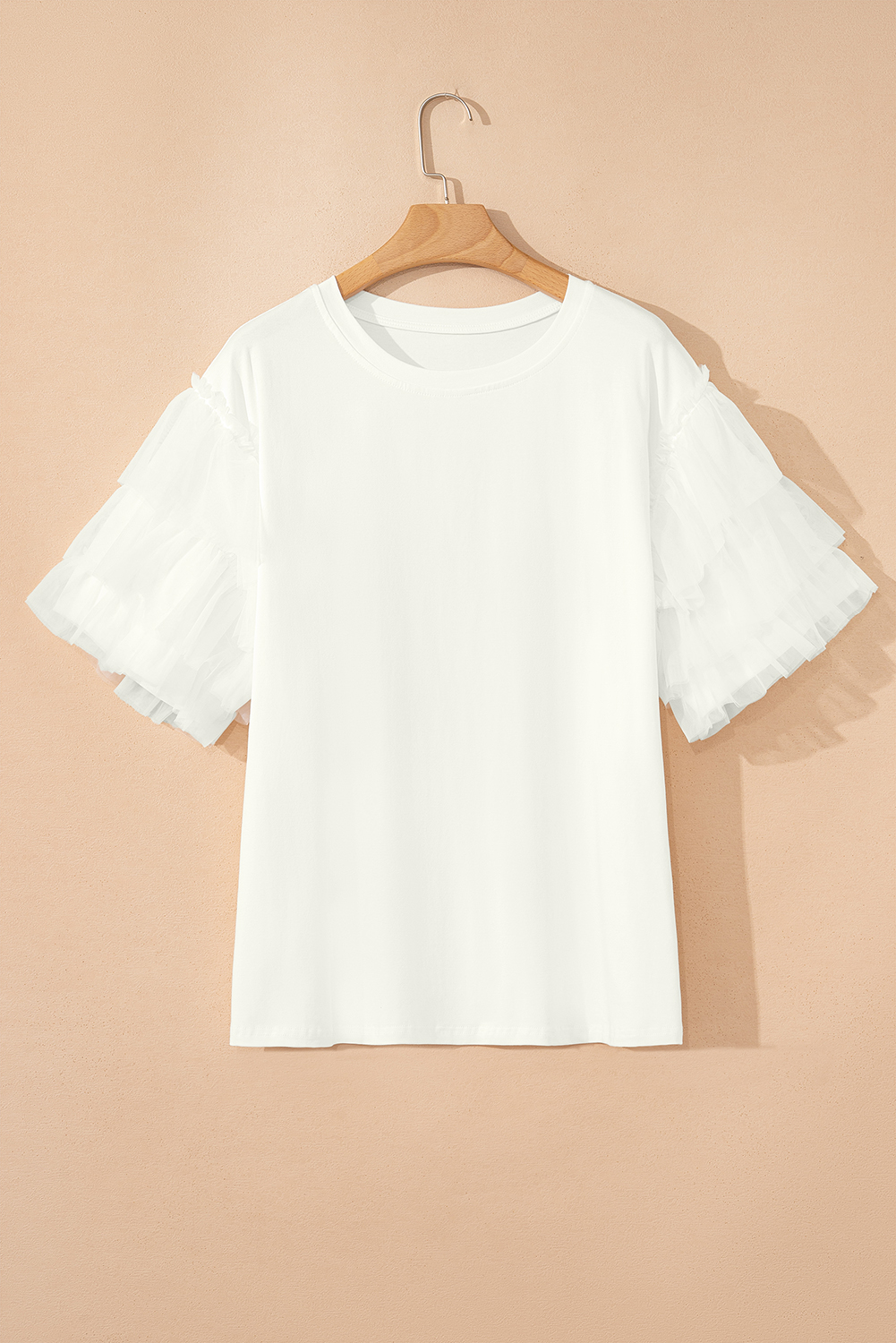 butterfly tulle ribbon blouse ホワイト