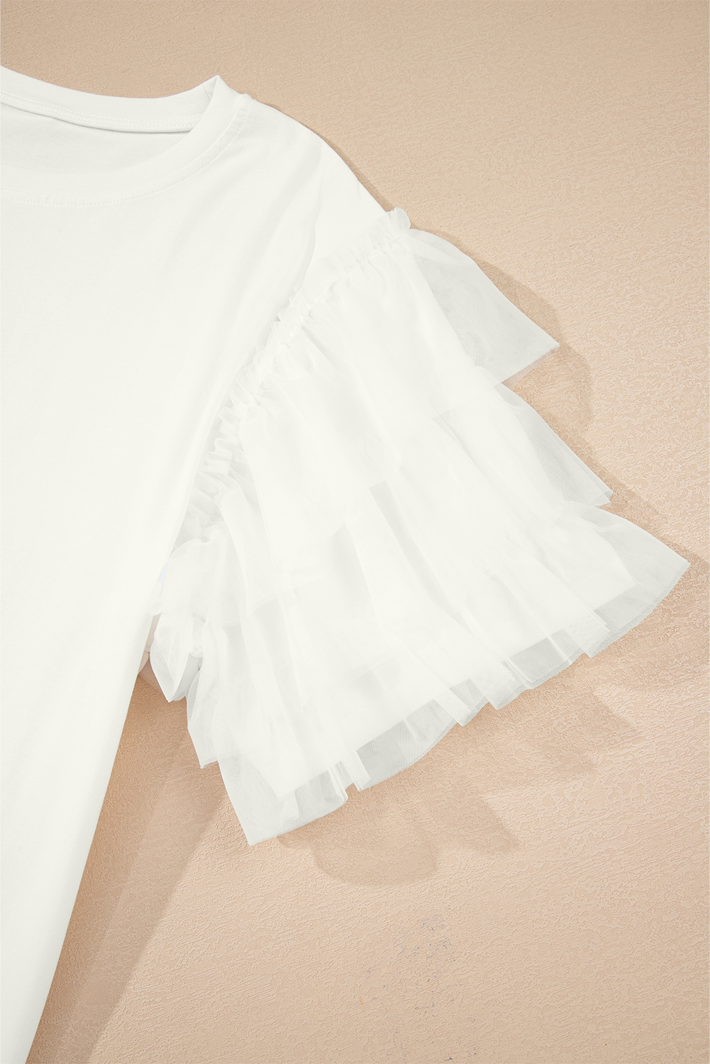 butterfly tulle ribbon blouse ホワイト