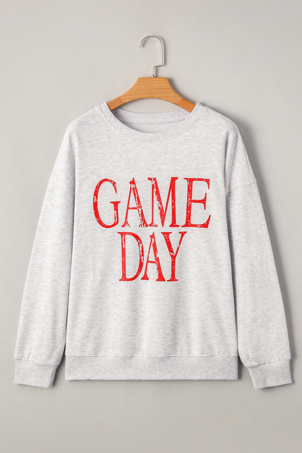 $7.99 Red Vintage Washed GAME DAY Graphic Baggy Sweatshirt