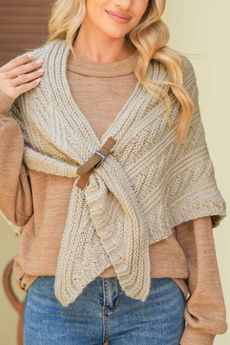 Szal trójkątny z pergaminowego paska ze sztucznej skóry