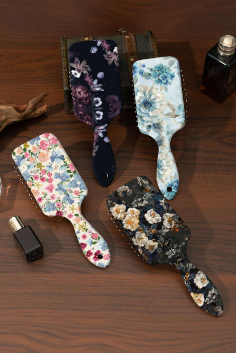 Valkoinen kukkakuvioinen suurikokoinen ilmatyynykampa