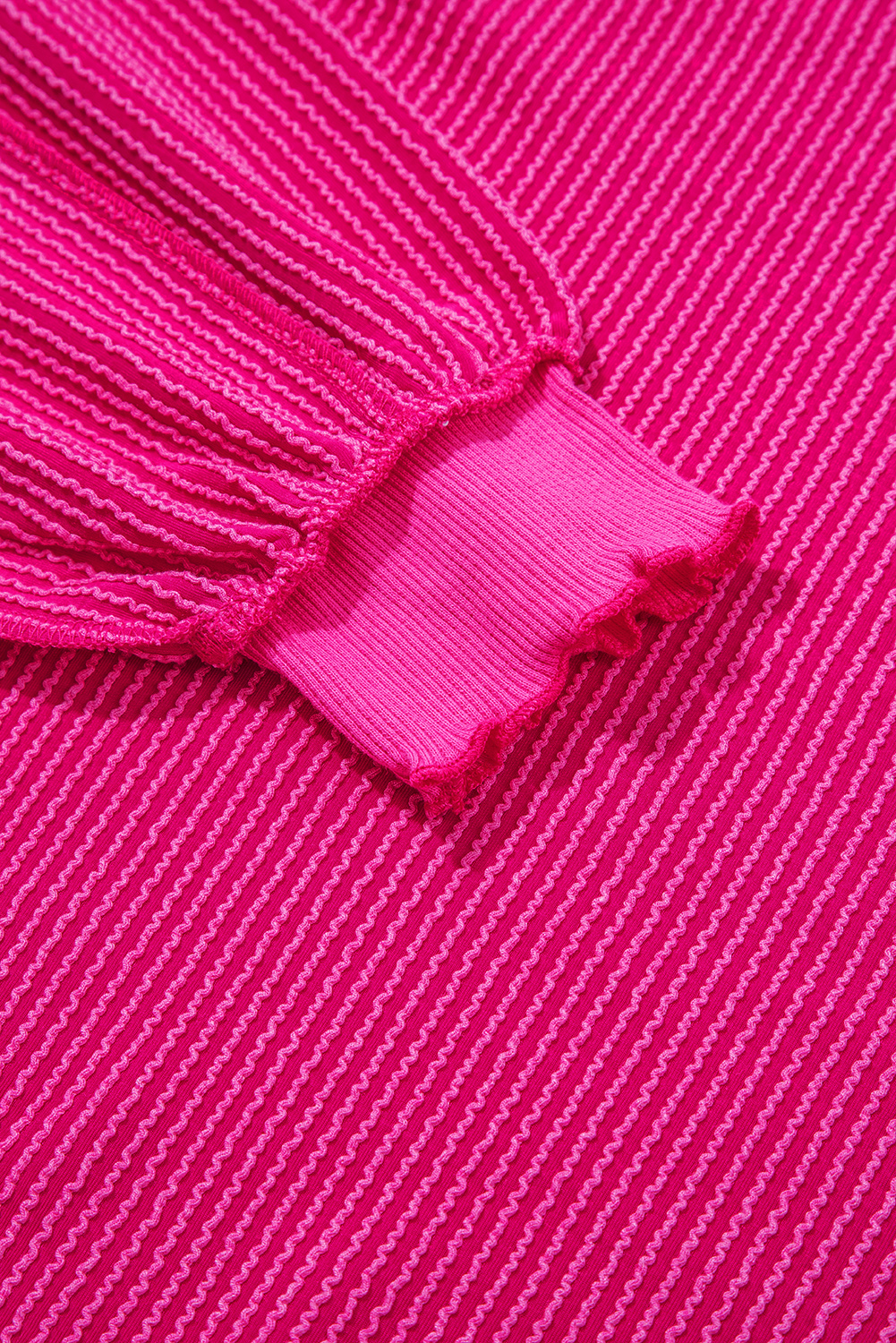 $7.88 Strawberry Pink Twisted Rib Uneven Hem Drop Shoulder