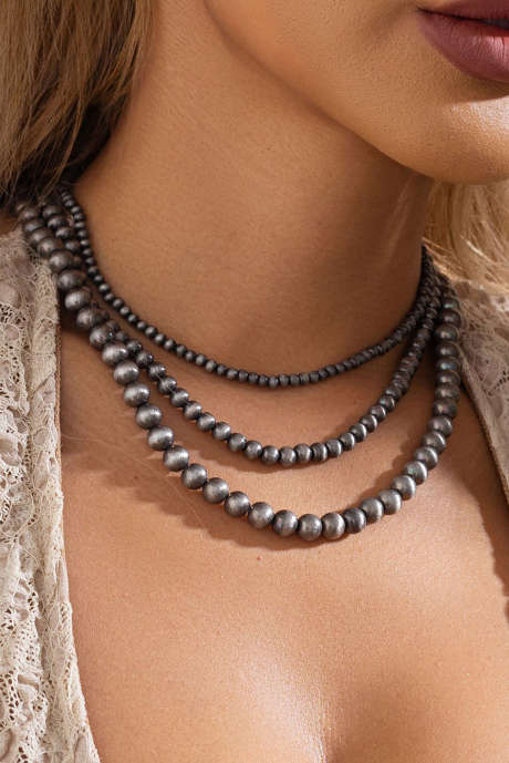 Комплект из 3 ожерелий CCB из черного антикварного бисера в стиле Бристоль