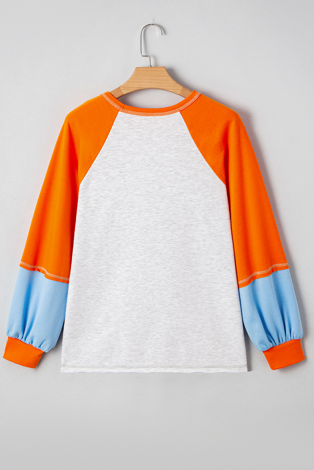 $8.59 Light Grey HELLO PUMPKIN Patched Graphic Colorblock