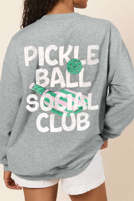 Graues PICKLE BALL SOCIAL CLUB Game Day Fashion Graphic Sweatshirt