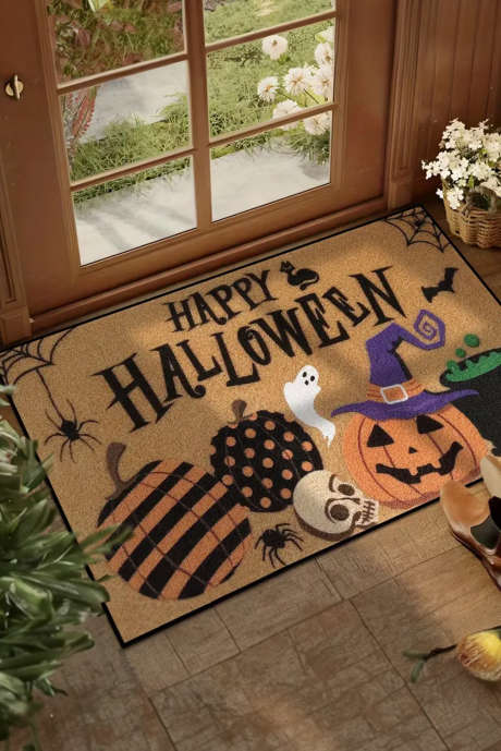 Vstupní rohožka s thajským kari a módním vzorem HAPPY HALLOWEEN