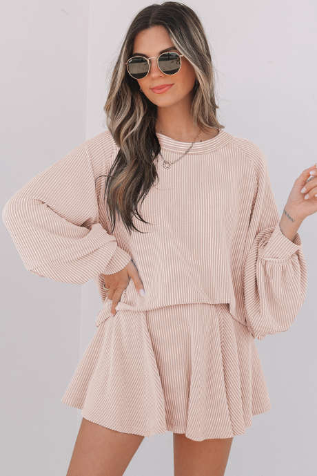 Комплект из топа с рукавами-фонариками и мини-юбки с оборками Jet Stream Corded