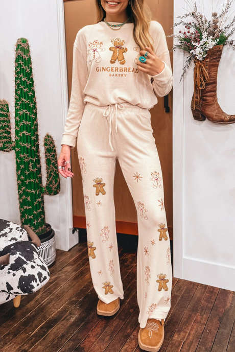 Ensemble de salon 2 pièces imprimé Noël GINGERBREAD BAKERY Jet Stream LC151761-P2015