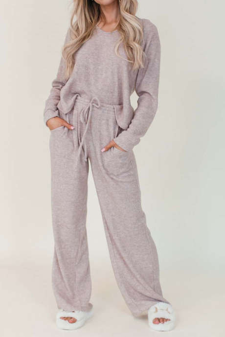 Sepia Rose Amelia geribbelde gezellige set Heather