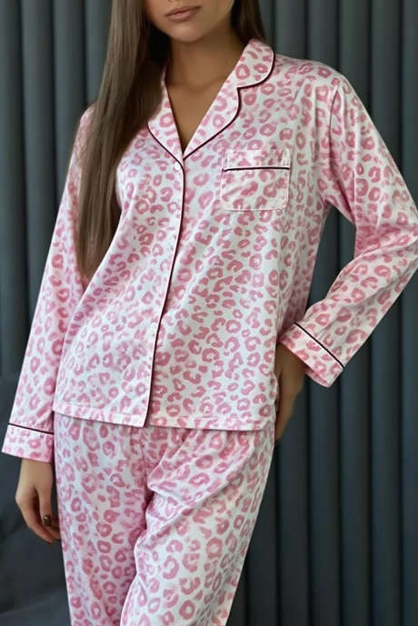 Roze luipaardprint huisset