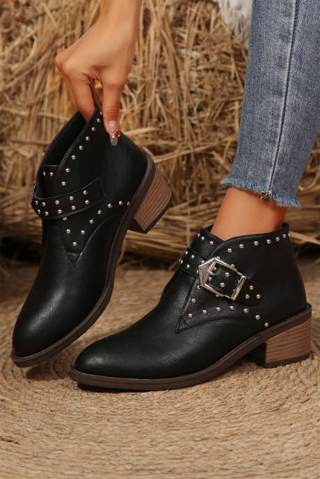 Черные ботильоны из искусственной кожи с острым носком и каблуком-шипом