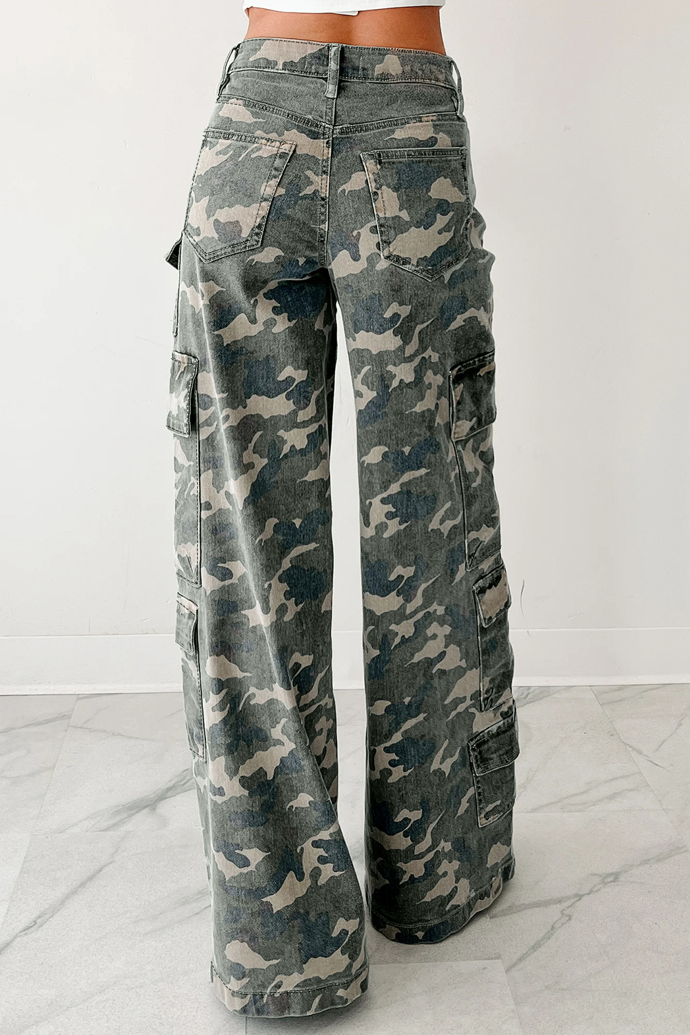 Camo Cargo Wide Leg Pants