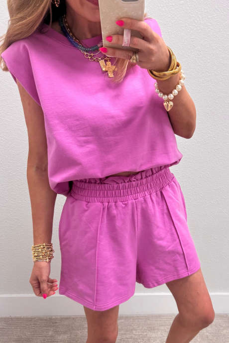 Bonbon French Terry Sleeveless Short Set