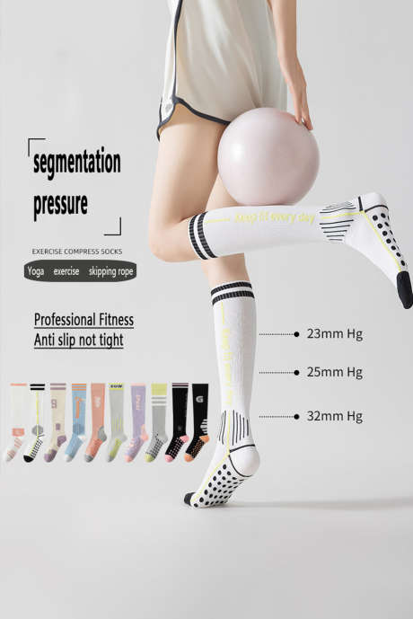 Medias deportivas de compresión profesionales blancas Keep Fit Everyday BH043233-P1