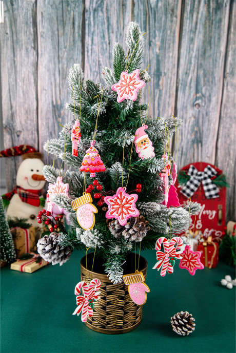 Ornements de Noël roses à suspendre (12 pièces) BH051853-P10