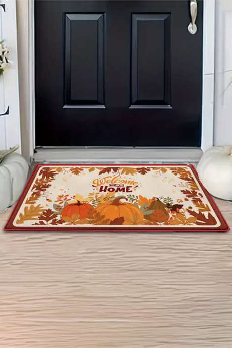Zerbino d'ingresso per le vacanze con motivo arancione "Spirito del Ringraziamento"