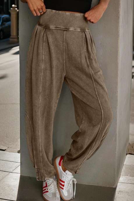 Calça casual estilo jogger com lavagem mineral Elmwood de cintura alta