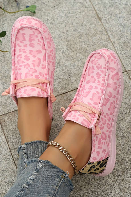 Розовые клетчатые/леопардовые туфли на шнуровке Sachet