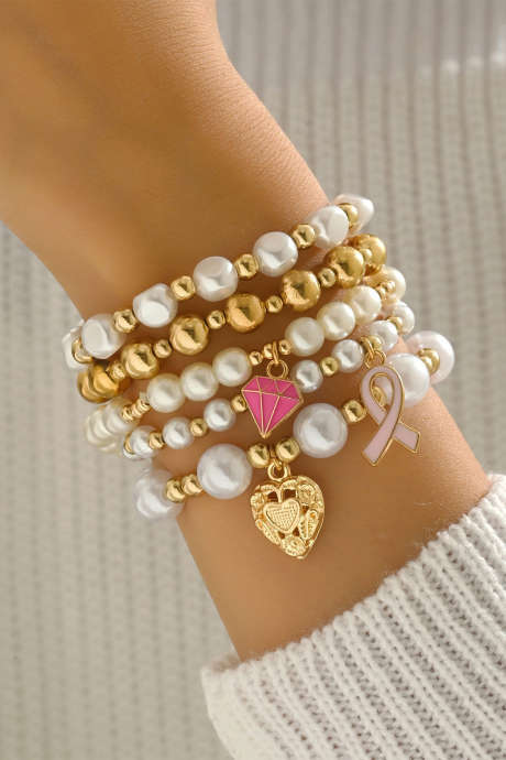 Kullatut helmet, 5 kpl ystävänpäivän rannekorusetti