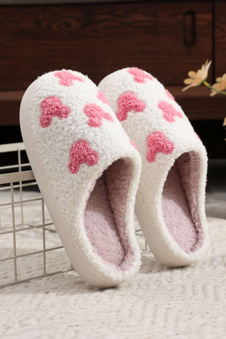 Pantufas de pelúcia com estampa da cabeça do Mickey Mouse branco (BH024144-P1)