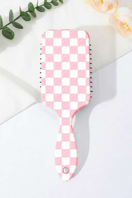 Peigne à coussin d'air à motif à carreaux rose (1 pièce) avec options de couleur personnalisées BH061108-P10