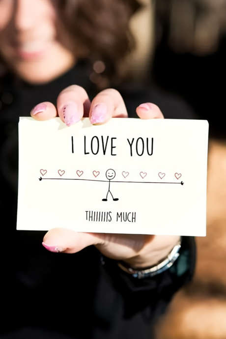 Witte IK HOU HEEL VEEL VAN JE Wenskaart